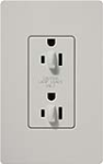 Lutron SCR-15-DDTR-PD Claro Satin Tamper Resistant 15A Duplex Receptacle for Dimming Use in Palladium