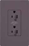 Lutron SCR-15-DDTR-PL Claro Satin Tamper Resistant 15A Duplex Receptacle for Dimming Use in Plum