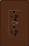 Lutron SCR-15-DDTR-SI Claro Satin Tamper Resistant 15A Duplex Receptacle for Dimming Use in Sienna