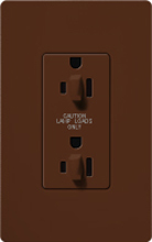 Lutron SCR-15-DDTR-SI Claro Satin Tamper Resistant 15A Duplex Receptacle for Dimming Use in Sienna
