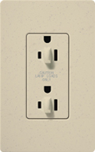 Lutron SCR-15-DDTR-ST Claro Satin Tamper Resistant 15A Duplex Receptacle for Dimming Use in Stone