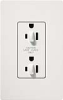 Lutron SCR-15-DDTR-SW Claro Satin Tamper Resistant 15A Duplex Receptacle for Dimming Use in Snow