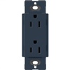 Lutron SCR-15-DE Claro Satin 15A Duplex Receptacle, Not Tamper Resistant in Deep Sea