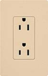 Lutron SCR-15-DS Claro Satin 15A Duplex Receptacle, Not Tamper Resistant, in Desert Stone