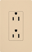 Lutron SCR-15-DS Claro Satin 15A Duplex Receptacle, Not Tamper Resistant, in Desert Stone