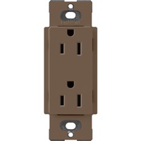 Lutron SCR-15-EP Claro Satin 15A Duplex Receptacle, Not Tamper Resistant in Espresso