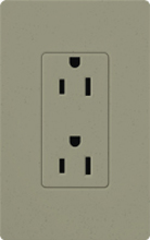 Lutron SCR-15-GB Claro Satin 15A Duplex Receptacle, Not Tamper Resistant, in Greenbriar