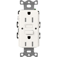 Lutron SCR-15-GFST-BW  Claro Satin Self-Testing Tamper Resistant 15A GFCI Receptacle in Brilliant White