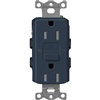 Lutron SCR-15-GFST-DE  Claro Satin Self-Testing Tamper Resistant 15A GFCI Receptacle in Deep Sea