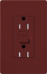 Lutron SCR-15-GFST-MR Claro Satin Self-Testing Tamper Resistant 15A GFCI Receptacle, in Merlot