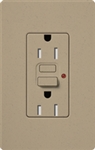 Lutron SCR-15-GFST-MS Claro Satin Self-Testing Tamper Resistant 15A GFCI Receptacle, in Mocha Stone