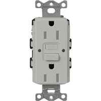 Lutron SCR-15-GFST-PB  Claro Satin Self-Testing Tamper Resistant 15A GFCI Receptacle in Pebble