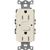 Lutron SCR-15-GFST-PM  Claro Satin Self-Testing Tamper Resistant 15A GFCI Receptacle in Pumice