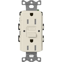 Lutron SCR-15-GFST-PM  Claro Satin Self-Testing Tamper Resistant 15A GFCI Receptacle in Pumice