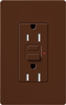 Lutron SCR-15-GFST-SI Claro Satin Self-Testing Tamper Resistant 15A GFCI Receptacle, in Sienna