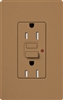 Lutron SCR-15-GFST-TC Claro Satin Self-Testing Tamper Resistant 15A GFCI Receptacle, in Terracotta