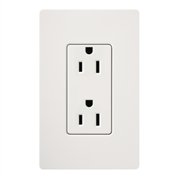 Lutron SCR-15-GFTR-SW Claro Satin Tamper Resistant 15A GFCI Receptacle in Snow (Replaced by SCR-15-GFST-SW)