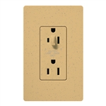 Lutron SCR-15-HDTR-GS Claro Satin Tamper Resistant 15A Split Duplex Receptacle Half for Dimming Use in Goldstone