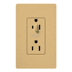 Lutron SCR-15-HDTR-GS Claro Satin Tamper Resistant 15A Split Duplex Receptacle Half for Dimming Use in Goldstone