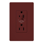 Lutron SCR-15-HDTR-MR Claro Satin Tamper Resistant 15A Split Duplex Receptacle Half for Dimming Use in Merlot