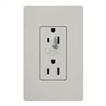 Lutron SCR-15-HDTR-PD Claro Satin Tamper Resistant 15A Split Duplex Receptacle Half for Dimming Use in Palladium