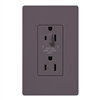 Lutron SCR-15-HDTR-PL Claro Satin Tamper Resistant 15A Split Duplex Receptacle Half for Dimming Use in Plum