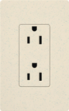 Lutron SCR-15-LS Claro Satin 15A Duplex Receptacle, Not Tamper Resistant, in Limestone