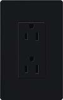 Lutron SCR-15-MN Claro Satin 15A Duplex Receptacle, Not Tamper Resistant, in Midnight