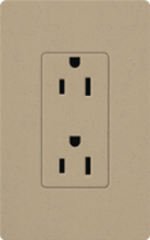 Lutron SCR-15-MS Claro Satin 15A Duplex Receptacle, Not Tamper Resistant, in Mocha Stone