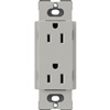 Lutron SCR-15-PB Claro Satin 15A Duplex Receptacle, Not Tamper Resistant in Pebble