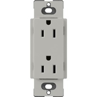 Lutron SCR-15-PB Claro Satin 15A Duplex Receptacle, Not Tamper Resistant in Pebble