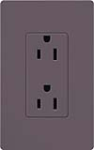 Lutron SCR-15-PL Claro Satin 15A Duplex Receptacle, Not Tamper Resistant, in Plum