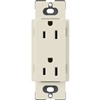 Lutron SCR-15-PM Claro Satin 15A Duplex Receptacle, Not Tamper Resistant in Pumice