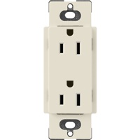 Lutron SCR-15-PM Claro Satin 15A Duplex Receptacle, Not Tamper Resistant in Pumice