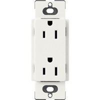 Lutron SCR-15-RW Claro Satin 15A Duplex Receptacle, Not Tamper Resistant in Architectural White