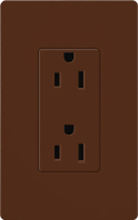 Lutron SCR-15-SI Claro Satin 15A Duplex Receptacle, Not Tamper Resistant, in Sienna