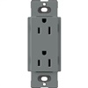 Lutron SCR-15-SL Claro Satin 15A Duplex Receptacle, Not Tamper Resistant in Slate