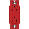 Lutron SCR-15-SR Claro Satin 15A Duplex Receptacle, Not Tamper Resistant in Signal Red
