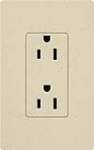 Lutron SCR-15-ST Claro Satin 15A Duplex Receptacle, Not Tamper Resistant, in Stone