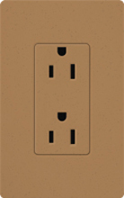 Lutron SCR-15-TC Claro Satin 15A Duplex Receptacle, Not Tamper Resistant, in Terracotta