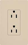 Lutron SCR-15-TP Claro Satin 15A Duplex Receptacle, Not Tamper Resistant, in Taupe