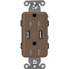 Lutron SCR-15-UBTR-EP Claro 15A Dual USB Receptacle, Tamper Resistant in Espresso