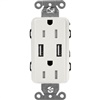 Lutron SCR-15-UBTR-LGClaro 15A Dual USB Receptacle, Tamper Resistant in Lunar Gray