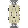 Lutron SCR-15-UBTR-SAClaro 15A Dual USB Receptacle, Tamper Resistant in Sage