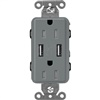 Lutron SCR-15-UBTR-SLClaro 15A Dual USB Receptacle, Tamper Resistant in Slate