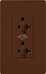 Lutron SCR-20-DDTR-SI Claro Satin Tamper Resistant 20A Duplex Receptacle for Dimming Use in Sienna