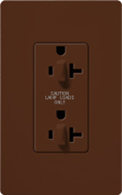Lutron SCR-20-DDTR-SI Claro Satin Tamper Resistant 20A Duplex Receptacle for Dimming Use in Sienna