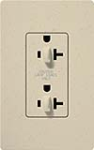 Lutron SCR-20-DDTR-ST Claro Satin Tamper Resistant 20A Duplex Receptacle for Dimming Use in Stone