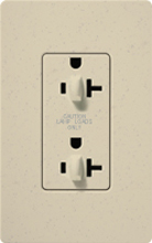 Lutron SCR-20-DDTR-ST Claro Satin Tamper Resistant 20A Duplex Receptacle for Dimming Use in Stone