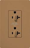 Lutron SCR-20-DDTR-TC Claro Satin Tamper Resistant 20A Duplex Receptacle for Dimming Use in Terracotta